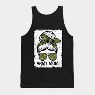 Army Mom Messy Bun Tank Top